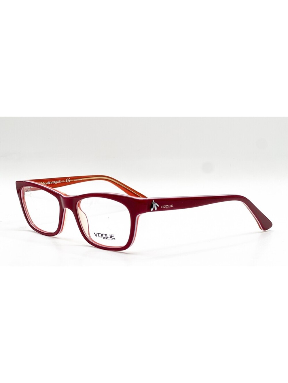 Vogue Vo 2767 1986 Bordeaux Orange Transparent Authentic Eyeglasses 50-17-140